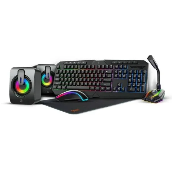 Porodo 5 in 1 Ultimate Gaming Kit with Effect - Black